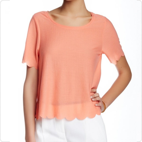 Topshop Tops - Topshop Scallop Frill Tee